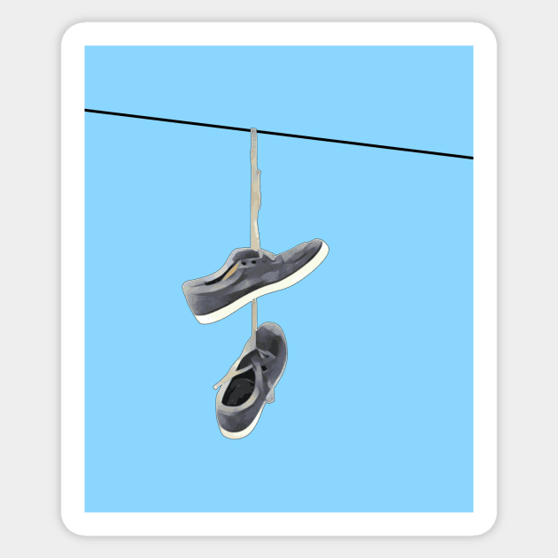 Shoes on a Wire Sticker by AKdesign